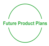 Text inside a green circle reads "future product plans.