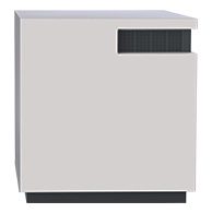 Compact white dishwasher with a visible control panel on the top edge.