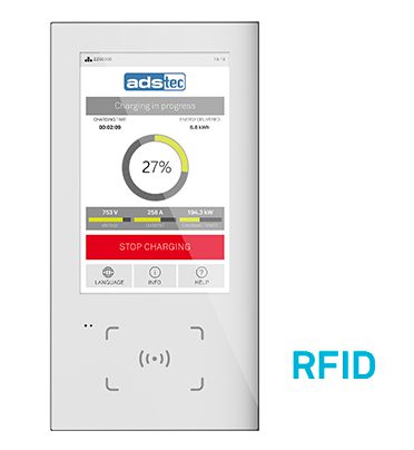 Industrial rfid-enabled device displaying charging status at 27%.