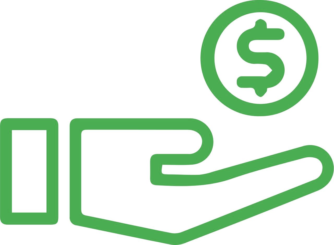 Green icon representing financial services or a payment concept.