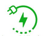 Electric vehicle charging symbol.